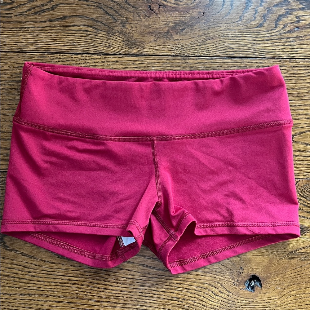 Fleo Women's Athletic Shorts in Deep Red